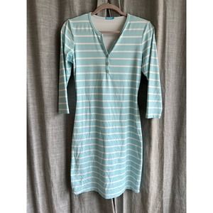J. McLaughlin Light Blue Stripe Long Sleeve Dress | Women's XS US